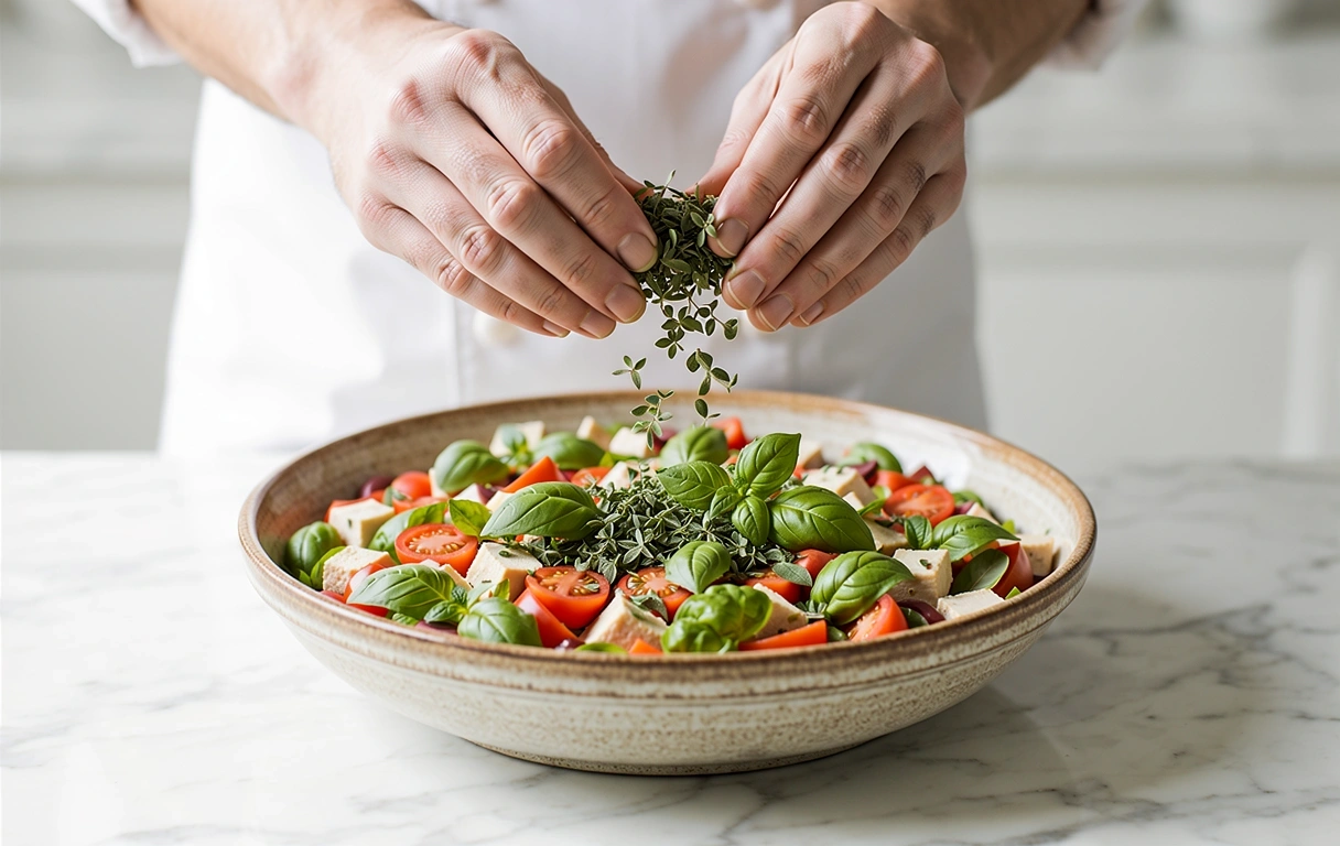 Aggiunta di erbe fresche